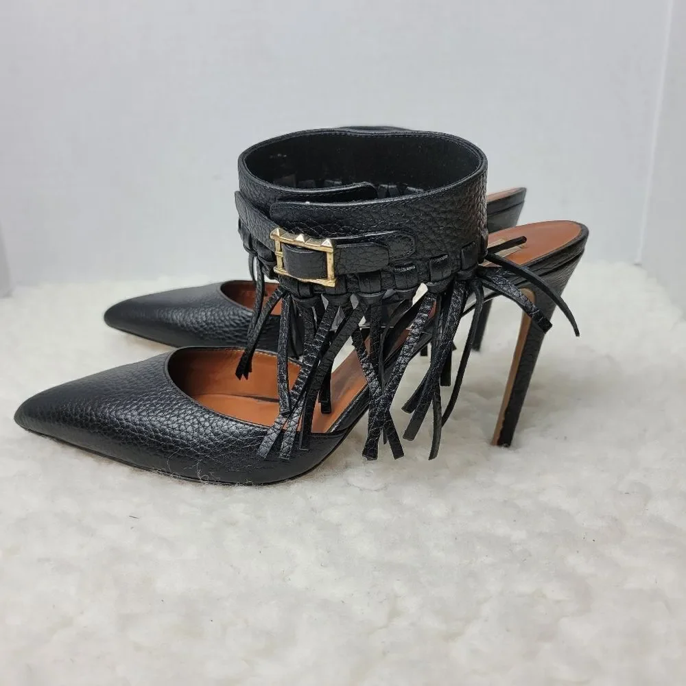 Valentino Garavan Womens Shoes Size 7.5 Leather Fringe Trim Accent